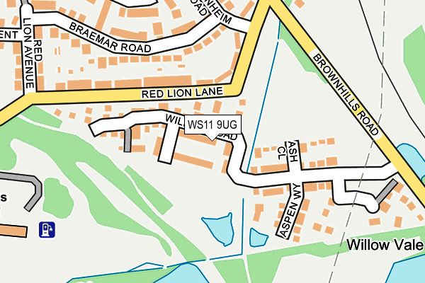WS11 9UG map - OS OpenMap – Local (Ordnance Survey)