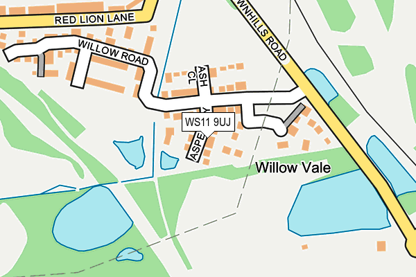 WS11 9UJ map - OS OpenMap – Local (Ordnance Survey)
