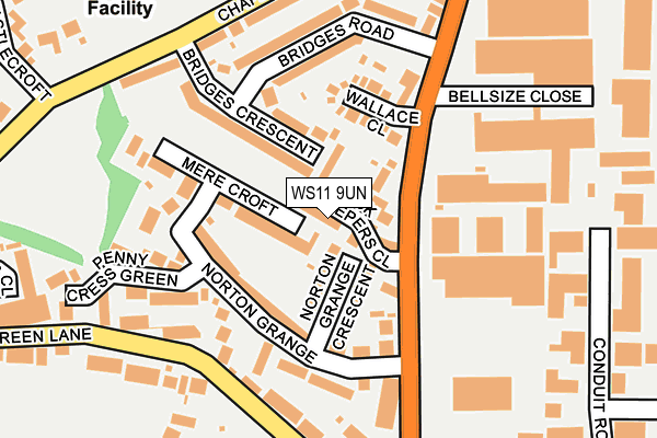 WS11 9UN map - OS OpenMap – Local (Ordnance Survey)