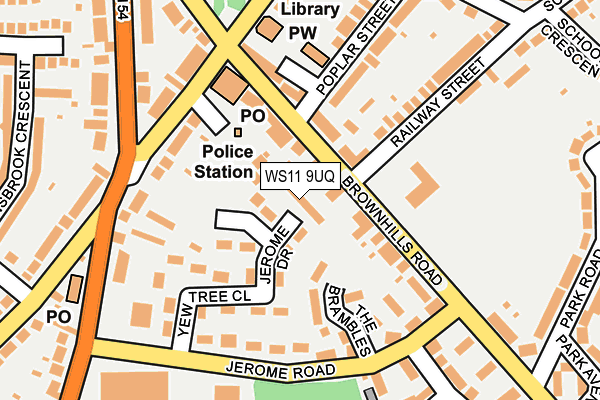 WS11 9UQ map - OS OpenMap – Local (Ordnance Survey)