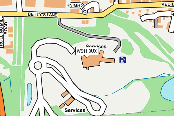 WS11 9UX map - OS OpenMap – Local (Ordnance Survey)