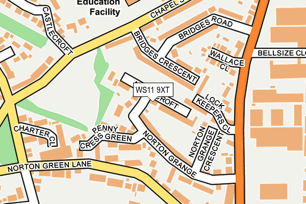 WS11 9XT map - OS OpenMap – Local (Ordnance Survey)