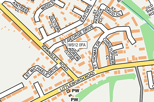 WS12 0FA map - OS OpenMap – Local (Ordnance Survey)