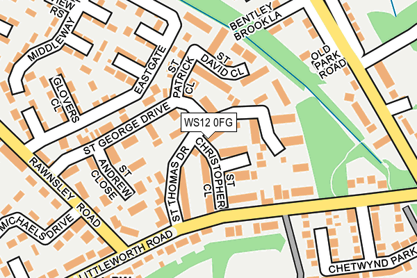 WS12 0FG map - OS OpenMap – Local (Ordnance Survey)