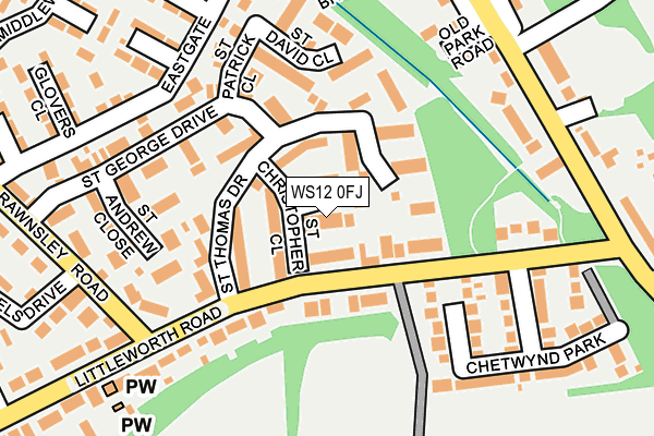 WS12 0FJ map - OS OpenMap – Local (Ordnance Survey)