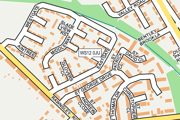 WS12 0JU map - OS OpenMap – Local (Ordnance Survey)