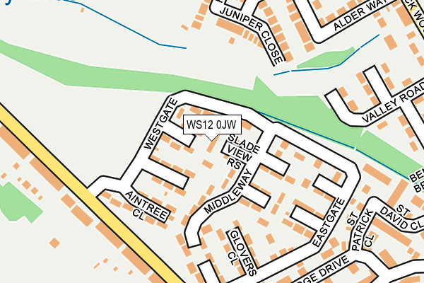 WS12 0JW map - OS OpenMap – Local (Ordnance Survey)