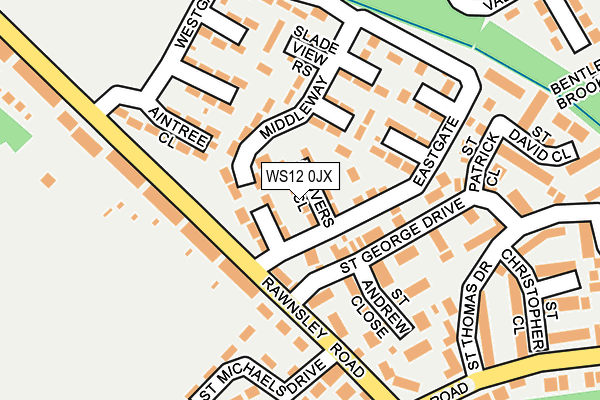 WS12 0JX map - OS OpenMap – Local (Ordnance Survey)