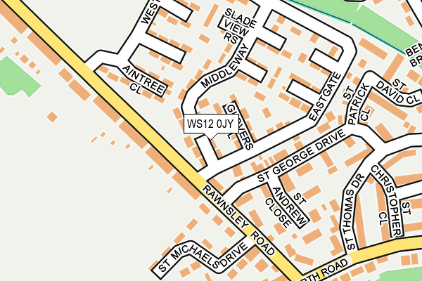 WS12 0JY map - OS OpenMap – Local (Ordnance Survey)
