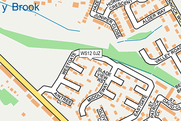 WS12 0JZ map - OS OpenMap – Local (Ordnance Survey)