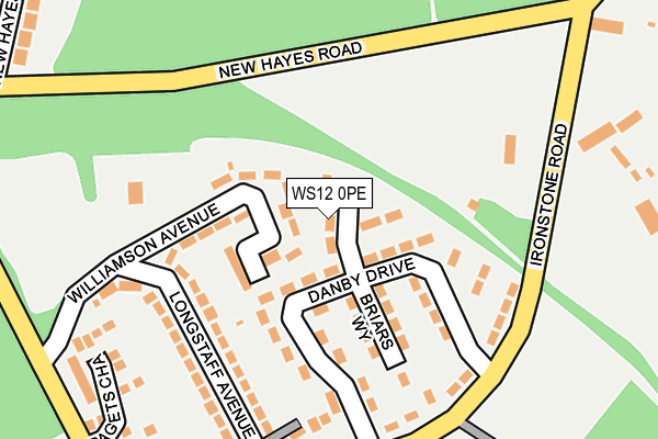 WS12 0PE map - OS OpenMap – Local (Ordnance Survey)