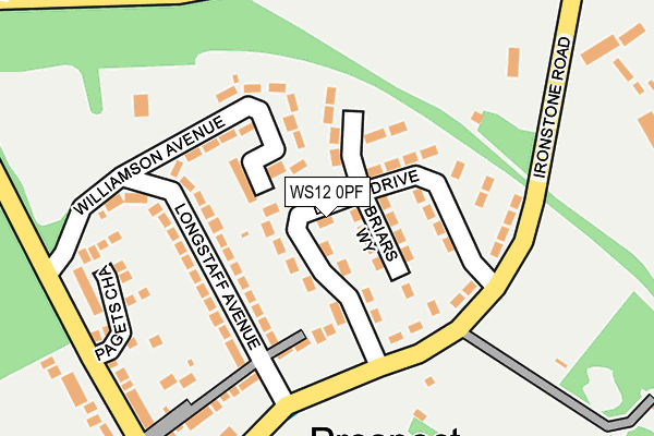 WS12 0PF map - OS OpenMap – Local (Ordnance Survey)