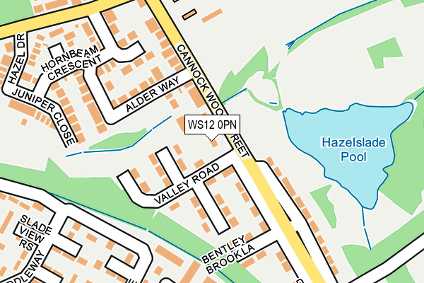 WS12 0PN map - OS OpenMap – Local (Ordnance Survey)