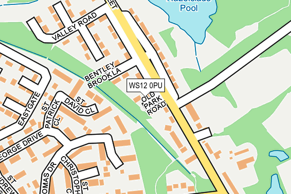 WS12 0PU map - OS OpenMap – Local (Ordnance Survey)