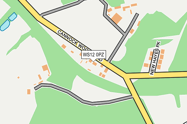 WS12 0PZ map - OS OpenMap – Local (Ordnance Survey)