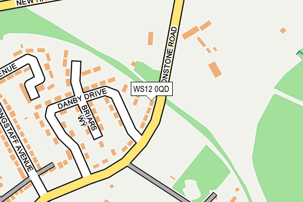 WS12 0QD map - OS OpenMap – Local (Ordnance Survey)