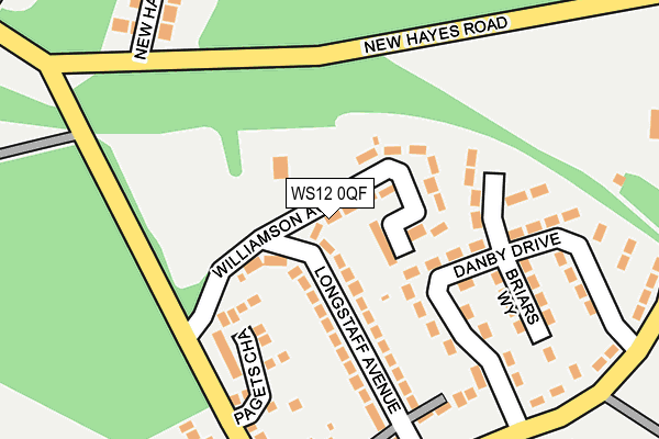 WS12 0QF map - OS OpenMap – Local (Ordnance Survey)