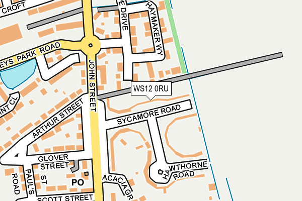 WS12 0RU map - OS OpenMap – Local (Ordnance Survey)