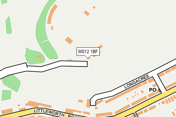 WS12 1BF map - OS OpenMap – Local (Ordnance Survey)