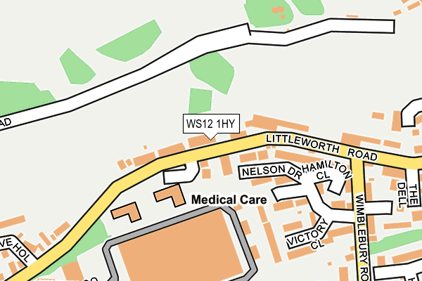 WS12 1HY map - OS OpenMap – Local (Ordnance Survey)