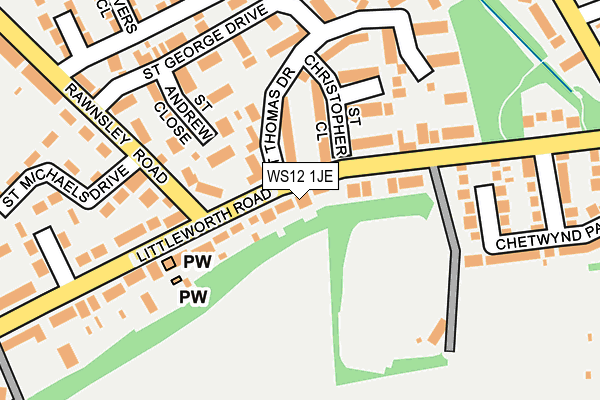 WS12 1JE map - OS OpenMap – Local (Ordnance Survey)