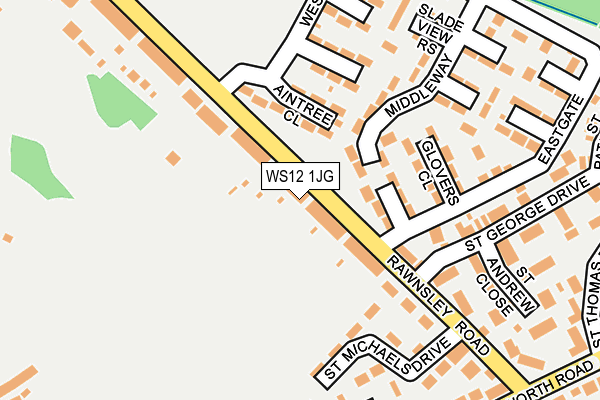 WS12 1JG map - OS OpenMap – Local (Ordnance Survey)