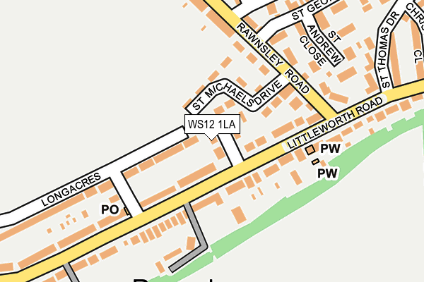WS12 1LA map - OS OpenMap – Local (Ordnance Survey)