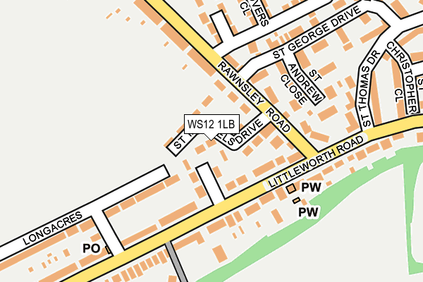 WS12 1LB map - OS OpenMap – Local (Ordnance Survey)