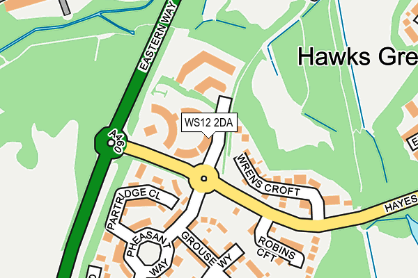 WS12 2DA map - OS OpenMap – Local (Ordnance Survey)