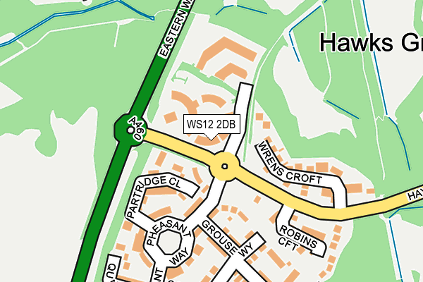WS12 2DB map - OS OpenMap – Local (Ordnance Survey)