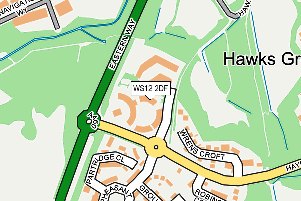 WS12 2DF map - OS OpenMap – Local (Ordnance Survey)