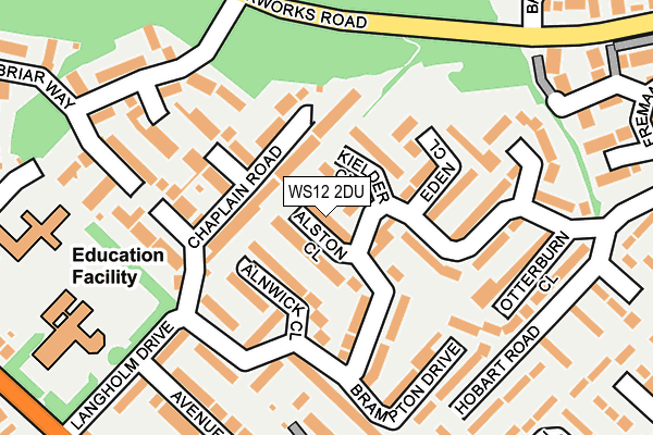 WS12 2DU map - OS OpenMap – Local (Ordnance Survey)