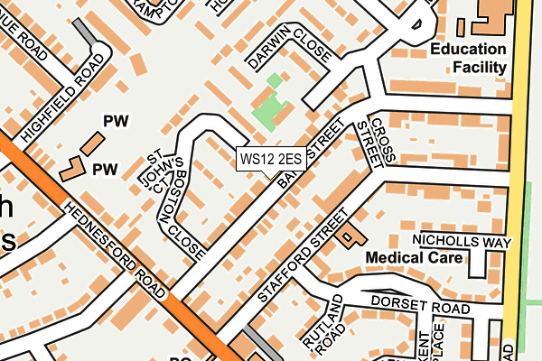 WS12 2ES map - OS OpenMap – Local (Ordnance Survey)