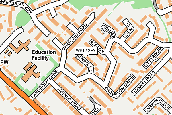 WS12 2EY map - OS OpenMap – Local (Ordnance Survey)