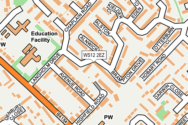 WS12 2EZ map - OS OpenMap – Local (Ordnance Survey)