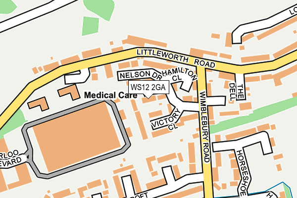 WS12 2GA map - OS OpenMap – Local (Ordnance Survey)