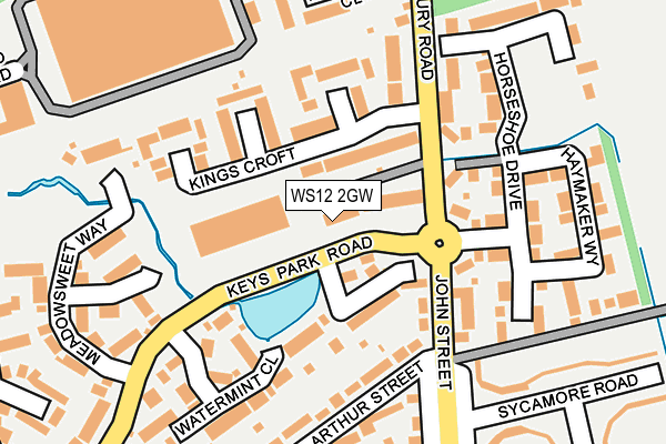 WS12 2GW map - OS OpenMap – Local (Ordnance Survey)