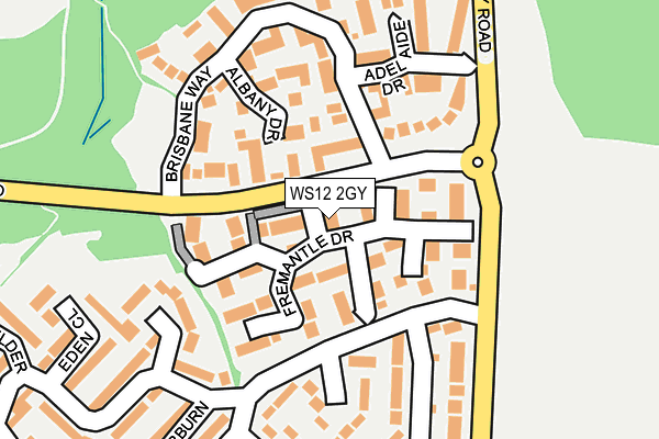 WS12 2GY map - OS OpenMap – Local (Ordnance Survey)