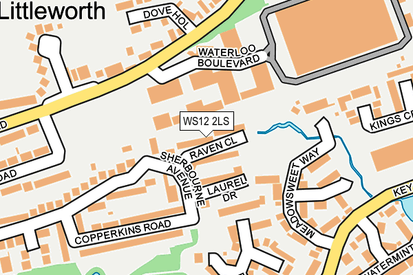 WS12 2LS map - OS OpenMap – Local (Ordnance Survey)