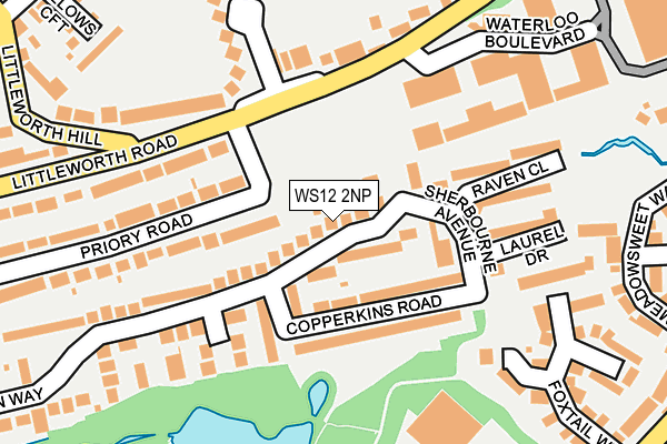 WS12 2NP map - OS OpenMap – Local (Ordnance Survey)