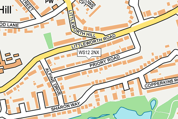WS12 2NX map - OS OpenMap – Local (Ordnance Survey)