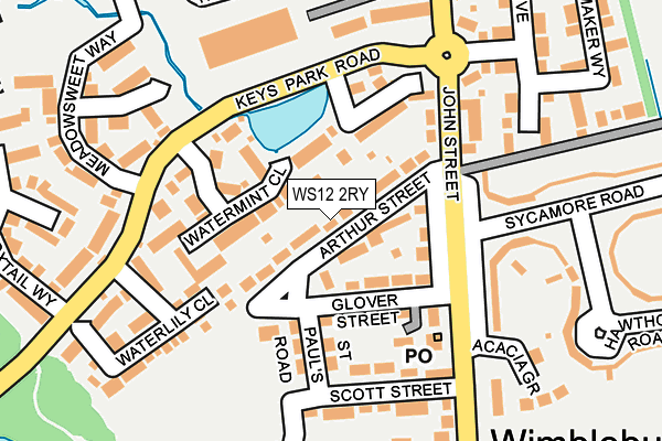 WS12 2RY map - OS OpenMap – Local (Ordnance Survey)