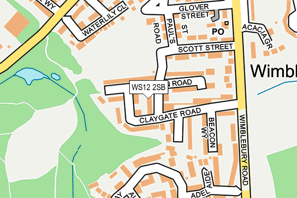 WS12 2SB map - OS OpenMap – Local (Ordnance Survey)