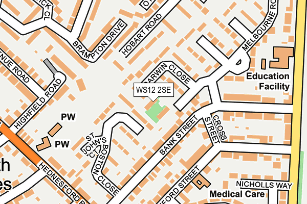 WS12 2SE map - OS OpenMap – Local (Ordnance Survey)