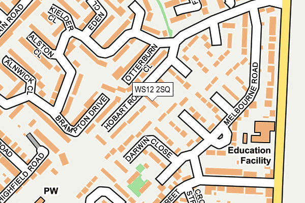 WS12 2SQ map - OS OpenMap – Local (Ordnance Survey)