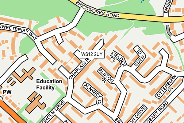 WS12 2UY map - OS OpenMap – Local (Ordnance Survey)