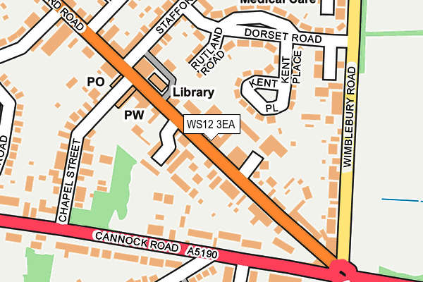 WS12 3EA map - OS OpenMap – Local (Ordnance Survey)