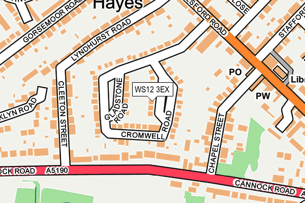 WS12 3EX map - OS OpenMap – Local (Ordnance Survey)
