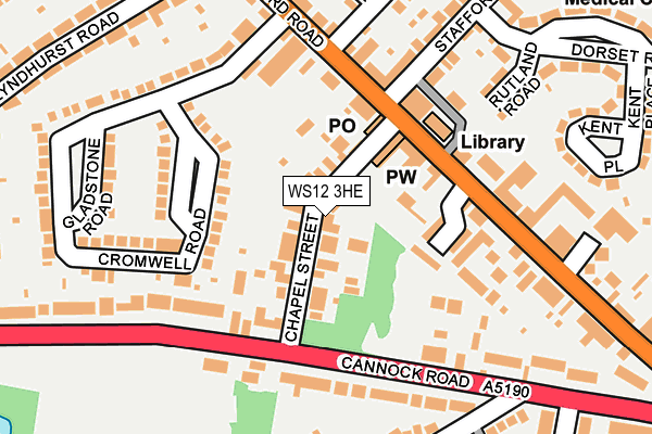 WS12 3HE map - OS OpenMap – Local (Ordnance Survey)