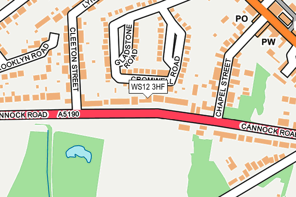 WS12 3HF map - OS OpenMap – Local (Ordnance Survey)